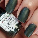Your Mind is a Walled Garden Nail Polish - dark green matte metallic - Fanchromatic Nails