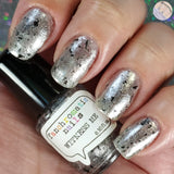 Witness Me Nail Polish - shiny and chrome with black shreds - Fanchromatic Nails