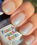Wrapped In Plastic Nail Polish - matte iridescent flakie top coat - Fanchromatic Nails