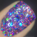 Bright and Bubbly Nail Polish - holographic purple glitter - Fanchromatic Nails