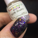 Luck Dragon Nail Polish - iridescent glitter top coat - Fanchromatic Nails