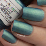 Rules of Acquisition Nail Polish - matte brilliant metallic blue-green - Fanchromatic Nails