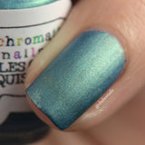 Rules of Acquisition Nail Polish - matte brilliant metallic blue-green - Fanchromatic Nails