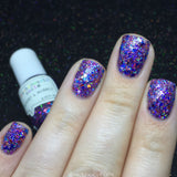Bright and Bubbly Nail Polish - holographic purple glitter - Fanchromatic Nails