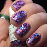 Bright and Bubbly Nail Polish - holographic purple glitter - Fanchromatic Nails