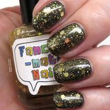 Fistful of Latinum Nail Polish - holographic gold top coat - Fanchromatic Nails
