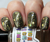 Fistful of Latinum Nail Polish - holographic gold top coat - Fanchromatic Nails