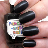 I Am the Bat Nail Polish - matte leather finish black - Fanchromatic Nails