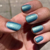 Rules of Acquisition Nail Polish - matte brilliant metallic blue-green - Fanchromatic Nails