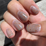 The Maze Nail Polish - color-changing black-to-clear with copper holo glitter - Fanchromatic Nails