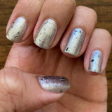 Witness Me Nail Polish - shiny and chrome with black shreds - Fanchromatic Nails