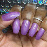 The Magic Mirror Nail Polish: soft purple linear holographic - Fanchromatic Nails