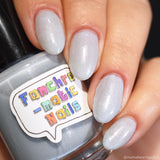 Each Runic Letter Nail Polish - light periwinkle jelly with blue iridescent flakes - Fanchromatic Nails