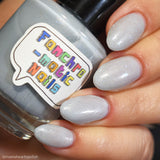 Each Runic Letter Nail Polish - light periwinkle jelly with blue iridescent flakes - Fanchromatic Nails