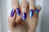In A Fairy Country Nail Polish - blue/purple thermal with flakies - Fanchromatic Nails