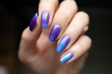 In A Fairy Country Nail Polish - blue/purple thermal with flakies - Fanchromatic Nails