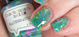 Mathematical! Nail Polish - color changing turquoise to cream with neon glitter - Fanchromatic Nails