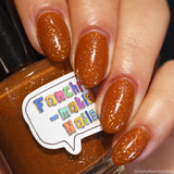 Ignore The Bear Nail Polish - umber-toned brown with pure silver flakes - Fanchromatic Nails