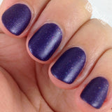 Bow Ties Are Cool Nail Polish - matte metallic purple with metallic flakies - Fanchromatic Nails