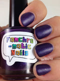 Bow Ties Are Cool Nail Polish - matte metallic purple with metallic flakies - Fanchromatic Nails