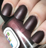 Not A Lady Nail Polish - matte/leather finish deep rusty red - Fanchromatic Nails