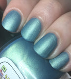 Rules of Acquisition Nail Polish - matte brilliant metallic blue-green - Fanchromatic Nails