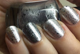 Witness Me Nail Polish - shiny and chrome with black shreds - Fanchromatic Nails