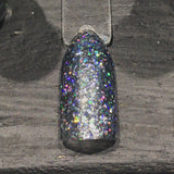 Kneel Before Zod Nail Polish - holographic black glitter - Fanchromatic Nails