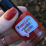 Blood Oath Nail Polish - true red creme with flecks of black & grey - Fanchromatic Nails