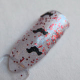 Vampire Queen Nail Polish - glow in the dark topper with bat shaped glitter - Fanchromatic Nails