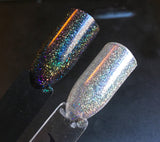 Awesome Mix Volume 1 Nail Polish - linear holographic flake top coat - Fanchromatic Nails