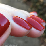 Blood Oath Nail Polish - true red creme with flecks of black & grey - Fanchromatic Nails