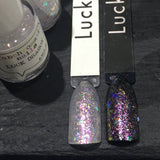 Luck Dragon Nail Polish - iridescent glitter top coat - Fanchromatic Nails