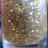 My Precious Nail Polish - gold flake glitter top coat - Fanchromatic Nails