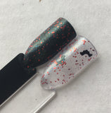 Vampire Queen Nail Polish - glow in the dark topper with bat shaped glitter - Fanchromatic Nails