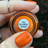 Oh Rocket! Nail Polish - neon orange with chameleon flakies - Fanchromatic Nails