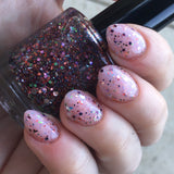 Our Most Sacred Offering Nail Polish - pastel botanical glitter topper - Fanchromatic Nails