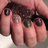 Our Most Sacred Offering Nail Polish - pastel botanical glitter topper - Fanchromatic Nails