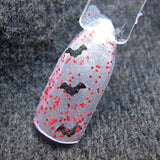 Vampire Queen Nail Polish - glow in the dark topper with bat shaped glitter - Fanchromatic Nails