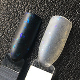 Wrapped In Plastic Nail Polish - matte iridescent flakie top coat - Fanchromatic Nails