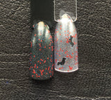 Vampire Queen Nail Polish - glow in the dark topper with bat shaped glitter - Fanchromatic Nails
