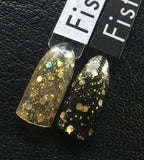 Fistful of Latinum Nail Polish - holographic gold top coat - Fanchromatic Nails