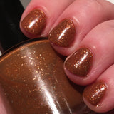 Ignore The Bear Nail Polish - umber-toned brown with pure silver flakes - Fanchromatic Nails