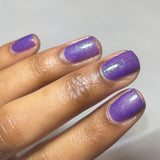 In A Fairy Country Nail Polish - blue/purple thermal with flakies - Fanchromatic Nails