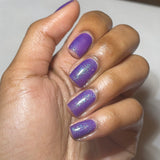 In A Fairy Country Nail Polish - blue/purple thermal with flakies - Fanchromatic Nails