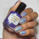In A Fairy Country Nail Polish - blue/purple thermal with flakies - Fanchromatic Nails