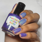 In A Fairy Country Nail Polish - blue/purple thermal with flakies - Fanchromatic Nails