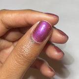 Magneto Was Right Nail Polish - pink/magenta/red iridescent jelly - Fanchromatic Nails