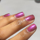 Magneto Was Right Nail Polish - pink/magenta/red iridescent jelly - Fanchromatic Nails