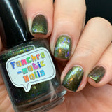 I'll Get You, My Pretty!! Nail Polish - gold/green/teal chameleon - Fanchromatic Nails